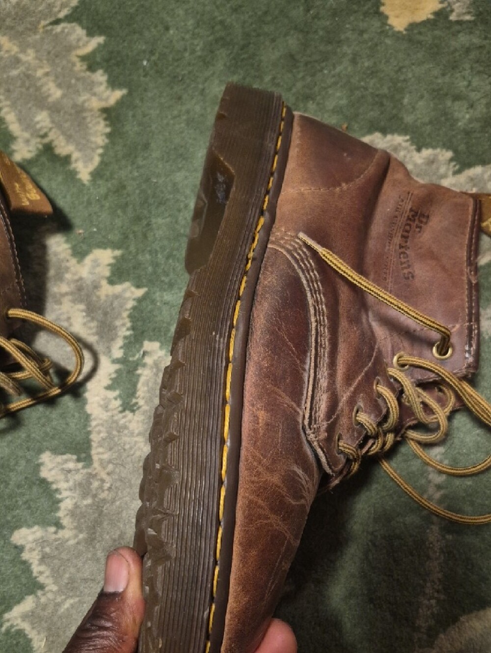 Dr. Martens Brown Leather Chukka Boots with Yellow Stitching - Picture 7 of 12